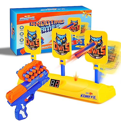 Korffe Spielzeug Pistole für Nerf Zielscheibe, Intelligentes Automatisches Zielgerät Geschenke Spielzeug für 6 7 8 9 10 Jahre Kinder Junge Weihnachten Geburtstags Indoor & Outdoor Spiele für Kinder von Korffe