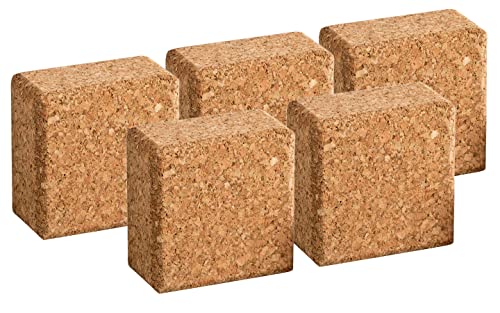 5er-Pack Quader aus Kork | 6x6x3cm | Geometrische Formen aus Presskork | Korkformen für Hobby, zum Basteln oder den Modellbau | Verschiedene Formen | Kork aus Portugal von Kork-Deko