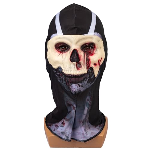 Koshowgic Geistermaske Totenkopfmaske Skelett Kostüm Vollgesicht Cosplay Maske Kopfbedeckung für Halloween Cosplay von Koshowgic