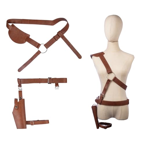 Koshowgic Verstellbare Taille 66-108 cm PU-Ledergürtel für Damen, max. 66 cm Beinholster, Cosplay Kostüm Erwachsene Spielwaren von Koshowgic