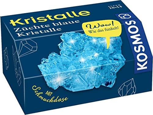 KOSMOS 657932 Blaue Kristalle selbst züchten Experimentierset für Kinder, Experimentierset für Kinder, Komplett-Set zum Züchten inkl. Kleiner Schmuckdose, Kristalle züchten, Mitbringsel für Kinder von Kosmos