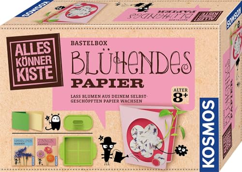 Kosmos 604592 AllesKönnerKiste Blühendes Papier. Lass Blumen Aus Papier Wachsen. DIY-Bastelset Für Kinder Ab 8 Jahre, Geschenk Für Kinder-Geburtstag, Mitbringsel, Beschäftigung, Kreativset von Kosmos