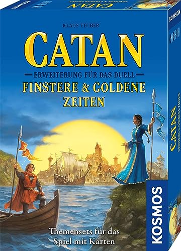 KOSMOS 680602 Catan - Erweiterung für Das Duell – Finstere & Goldene Zeiten, Kartenspiel nur mit Catan - Das Duell spielbar, Spiele für 2 Personen, Siedler von Catan von KOSMOS