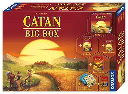 KOSMOS 693152 Catan - Big Box, Exklusiv bei Amazon, Starterset mit Catan - Das Spiel, inklusive Erweiterung, Würfelspiel und 4 Szenarien, für 3 bis 6 Personen ab 10 Jahre, Siedler von Catan von Kosmos