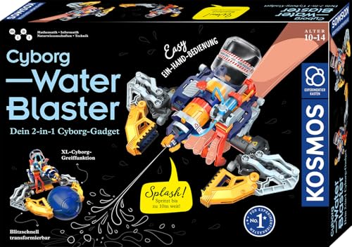 KOSMOS 621254 Cyborg Water-Blaster, 2-in-1 Cyborg Roboter-Hand mit Wasserpistole, auch für Linkshänder geeignet, Experimentierkasten für Kinder ab 10-14 Jahre von KOSMOS