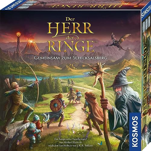 KOSMOS 682804 Der Herr der Ringe - Gemeinsam zum Schicksalsberg, kooperatives Familienspiel, für 1-4 Personen, ab 10 Jahre, Abenteuer-Spiel, spannendes Brettspiel von Kosmos