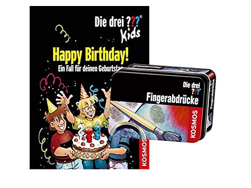 Die DREI ??? Kids - Happy Birthday!: EIN Fall für deinen Geburtstag (Gebundenes Buch) + 1 Forscherkästchen von Kosmos