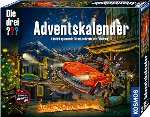 Die drei ??? Adventskalender von KOSMOS 630560, Löse die 24 spannenden Rätsel und rette den Film-Dreh, Spielzeug-Adventskalender für Kinder ab 8 Jahre, Krimi Detektiv Geschichte bis Weihnachten von Kosmos