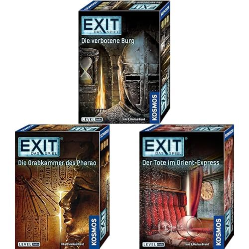 KOSMOS EXIT - Das Spiel - Bundle Profi-Set: Die verbotene Burg, Die Grabkammer des Pharao & Der Tote im Orient-Express, Escape Room-Spiel für 1 bis 4 Personen ab 12 Jahre von KOSMOS