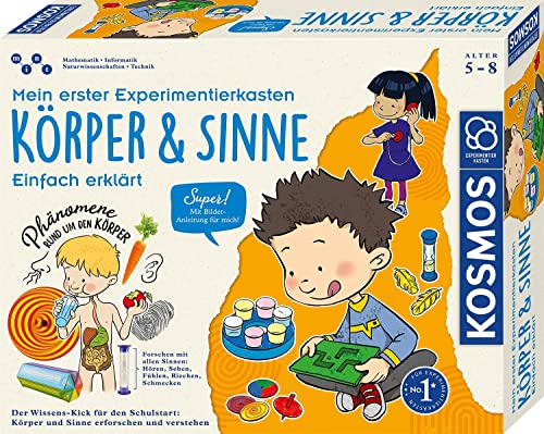 KOSMOS 602307 Mein erster Experimentierkasten – Körper & Sinne, Spielerische Experimente für alle Sinne, Fördert Sinneserfahrung & Experimentierdrang, Experimentierkasten für Kinder ab 5-8 Jahren von Kosmos