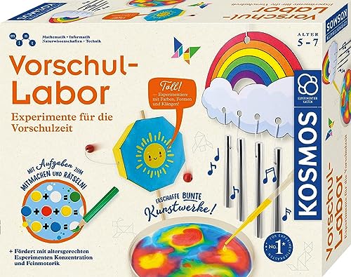 KOSMOS 602383 Vorschul-Labor - Experimente für Vorschulzeit, Experimentierkasten für Kinder ab 5 Jahren, Experimentierkasten für Vorschulkinder von Kosmos