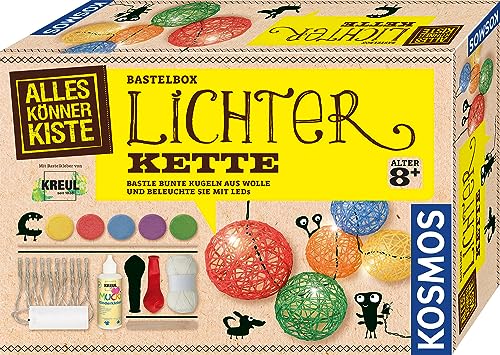 Kosmos 604288 AllesKönnerKiste Lichterkette zum Selbermachen, DIY-Bastelset für Mädchen und Jungen ab 8 Jahren, Geschenk-Set für den Kindergeburtstag, Basteln für Kinder von Kosmos