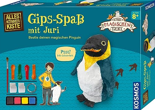 Kosmos 604660 Die Schule der magischen Tiere - Gips-Spaß mit Juri, Bastelset ab 8 Jahre, Gips giessen mit Kindern mit Luftballons, Draht, Farben und Pinsel, Kinder Bastel-Set von Kosmos