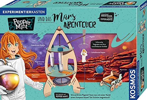 KOSMOS 606077 Pepper Mint und das Mars-Abenteuer, Erforsche Magnete und ihre unsichtbaren Kräfte auf Peppers Weltraum-Mission zum Mars, spannender Experimentierkasten für Kinder ab 8 bis 11 Jahre von Kosmos