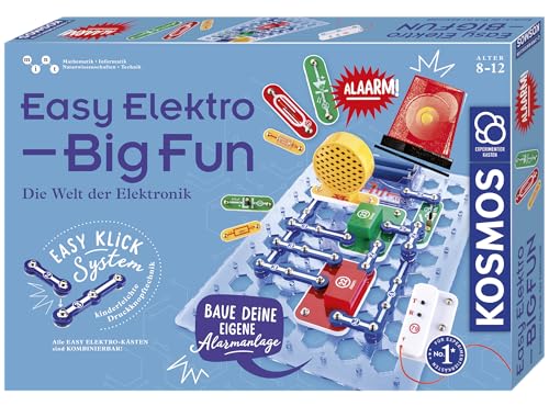 KOSMOS 620608 Easy Elektro - Big Fun, spannende Experimente zu Stromkreisen mit Reihen- und Parallelschaltungen, Radio Bauen, Sound-Anlage, Alarm-Anlage, Experimentierkasten für Kinder , Mittel von Kosmos