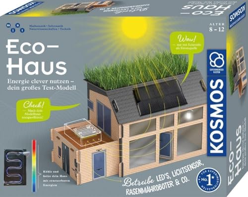 KOSMOS 621070 Eco-Haus - Enerhie clever nutzen - Dein großes Test-Modell, Experimentierkasten für Kinder ab 8 Jahre zu Themen Solar, regenerative Energien und Nachhaltigkeit von Kosmos