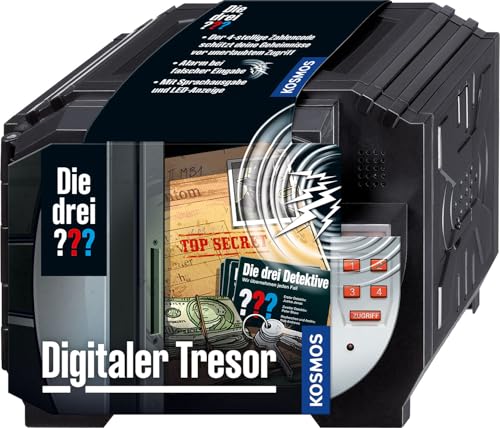 Die drei ??? Digitaler Tresor von KOSMOS, Schütze deine Geheimnisse mit einem Code und Sprachalarm, Detektiv Spielzeug Set für Kinder ab 8 Jahre, Mini Safe von Die drei