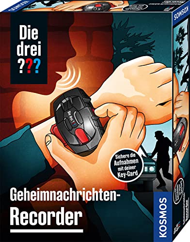 Die Drei ??? Geheimnachrichten-Recorder von KOSMOS, Aufnahmegerät mit Verschlüsselung für Botschaften, Geheimnisse, Beobachtungen, Detektiv Spielzeug Set für Kinder ab 8 Jahre, mit Armband von Die drei