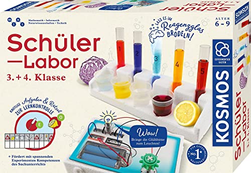 KOSMOS 636128 Schülerlabor 3. und 4. Klasse, Grundschule, spannende Experimente zu Natur und Technik, Lernen mit Spaß, am Lehrplan der Schule orientiert, Experimentierkasten für Kinder ab 6-9 Jahre von Kosmos