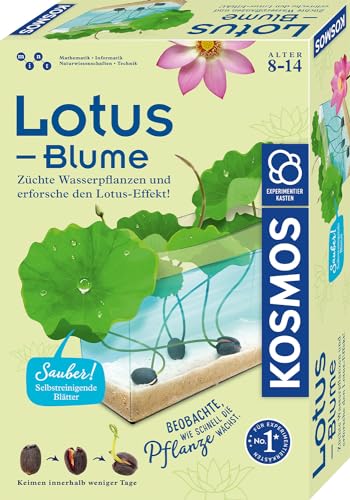 KOSMOS 637279 Lotus-Blume - Züchte Wasserpflanzen und erforsche den Lotus-Effekt, Experimentierkasten für Kinder ab 8 Jahre von Kosmos