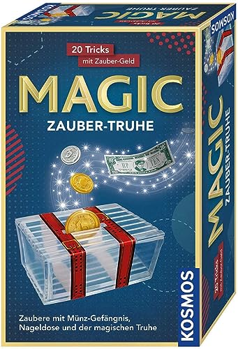 Kosmos 657505 MAGIC Zauber-Truhe, 20 magische Tricks mit Zaubergeld und Münzen, Zaubern Lernen im Handumdrehen, Kompaktes Format, Mitbringspiel, Zaubern für Kinder ab 8 Jahren von Kosmos