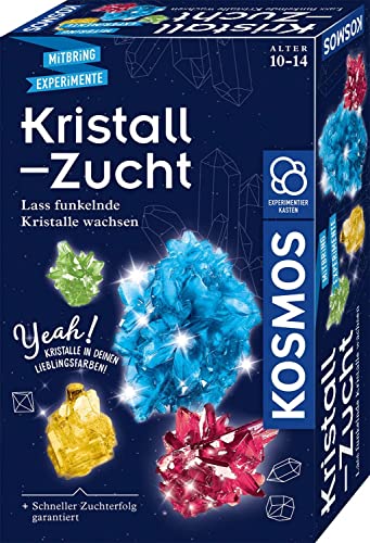 KOSMOS 657840 Kristall-Zucht Experimentierset, Kristalle in deinen Lieblingsfarben, schneller Zuchterfolg, für Kinder ab 10 Jahren, Mitbringsel, Geschenk von Kosmos