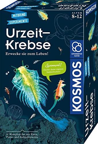 KOSMOS 657871 Urzeit-Krebse, Urzeitkrebse selbst züchten, Experimentier-Set für Kinder ab 8 Jahre, Komplett-Set für Einsteiger mit Eier, Futter, Gefäß, Pipette, weitere Utensilien von Kosmos