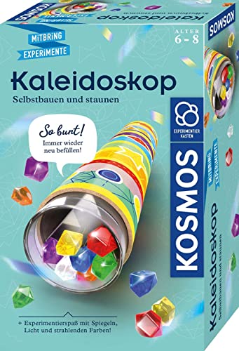 Kosmos 657987 Kaleidoskop, Selbst Bauen und staunen, Experimentier-und Bastel-Set mit Spiegeln, Licht und strahlenden Farben, Wieder befüllbar, Mitbringexperiment zu Optik, Für Kinder ab 6-8 Jahre von Kosmos