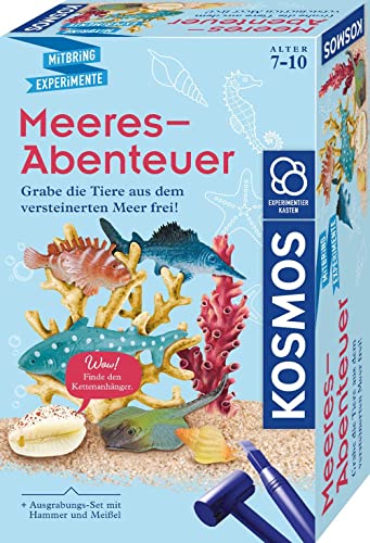 KOSMOS 658038 Meeres-Abenteuer, Grabe die Tiere aus dem versteinerten Meer frei. Mit Muschel-Kettenanhänger, Experimentierset für Kinder ab 7-10 Jahre, Deko, Schmuck, Mitbringsel, kleines Geschenk von Kosmos