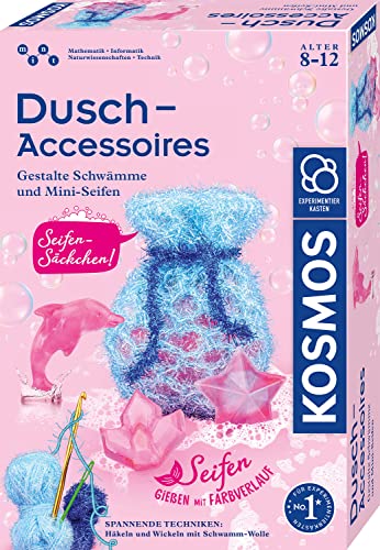 Kosmos 671600 Dusch-Accessoires, Amazon Exklusiv, Gestalte Schwämme aus Dusch-Wolle und erstelle Mini-Seifen mit Fabverlauf, spannendes Experimentierset für Kinder ab 8-12 Jahre von Kosmos