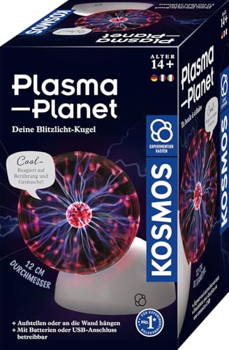KOSMOS 676896 Plasma Planet, 12 cm Plasmakugel mit Sound-Sensor, Experimentierkasten für Kinder ab 8 Jahre zum Thema Physik von Kosmos