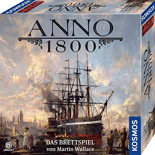 KOSMOS 680428 Anno 1800, Das Brettspiel zum beliebten PC-Spiel, Aufbau-Strategie-Spiel für 2-4 Spieler, Gesellschaftsspiel ab 12 Jahre, mit Originalgrafiken von KOSMOS