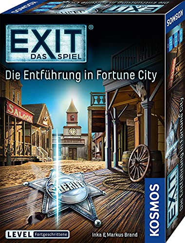 KOSMOS 680497 EXIT® - Das Spiel - Die Entführung in Fortune City, Level: Fortgeschrittene, Escape Room Spiel, EXIT Game für 1-4 Spieler ab 12 Jahre, einmaliges Gesellschaftsspiel von Kosmos