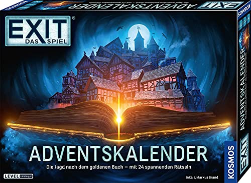 KOSMOS 681951 EXIT - Das Spiel Adventskalender: Die Jagd nach dem goldenen Buch, 24 spannende Rätsel ab 10 Jahre, Amazon Exklusiv, Escape Room Spiel vor Weihnachten von KOSMOS