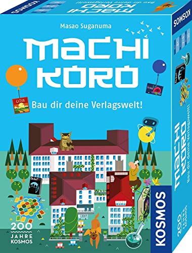 KOSMOS 682378 Machi Koro - Bau dir deine Verlagswelt! Spiel für 2 bis 4 Personen, ab 8 Jahre, Sonderedition des beliebten Kartenspiels zum Jubiläum 200 Jahre KOSMOS Verlag von Kosmos