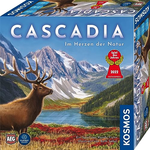 Kosmos 682590 Cascadia - Im Herzen der Natur, Spiel des Jahres 2022, Brettspiel mit Holz-Elementen, Familienspiel für 1-4 Personen ab 10 Jahren, Gesellschaftsspiel von Kosmos