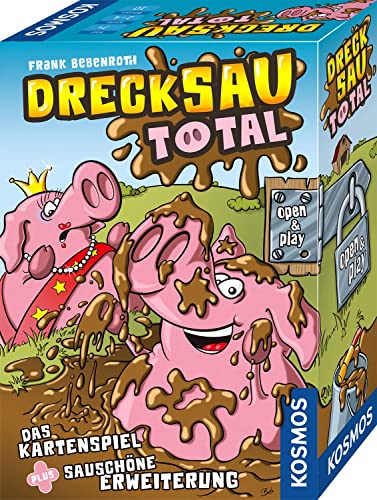 KOSMOS 682675 Drecksau total, lustiges Kartenspiel für 2-4 Personen ab 7 Jahre, in praktischer Open & Play Magnet-Box, Reise-Spiel, Geschenk für Kinder und Erwachsene, Partyspiel, Gesellschaftsspiel von Kosmos