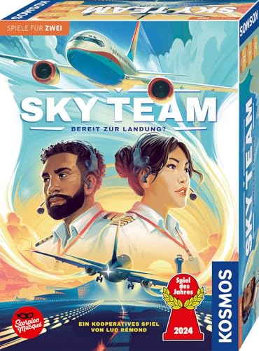 KOSMOS 684044 Sky Team - Bereit zur Landung? Spiel des Jahres 2024, kooperatives Spiel für 2 Personen ab 10 Jahre, Strategiespiel, Brettspiel, Gesellschaftsspiel von Kosmos