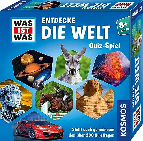 KOSMOS ‎687748 was ist was Entdecke die Welt, Quiz-Spiel, über 300 Quiz-Fragen, kooperatives Wissensspiel für Kinder und Jugendliche ab 8 Jahre, Rate-Spaß, Familienspiel von Kosmos