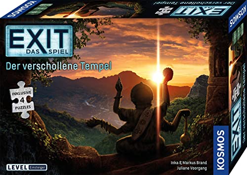 KOSMOS 692094 EXIT - Das Spiel + Puzzle - Der verschollene Tempel, Level: Einsteiger, Escape Room Spiel mit Puzzle, EXIT Game mit Puzzle für 1 bis 4 Spieler ab 10 Jahre von Kosmos