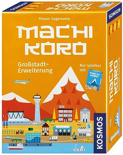 KOSMOS 692568 Machi Koro - Großstadt-Erweiterung, mit neuen Großprojekte, schneller Spielspaß mit einfachen Regeln, für 2-4 Personen ab 8 Jahre von KOSMOS