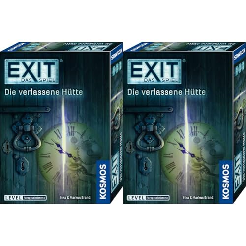 KOSMOS 692681 EXIT - Das Spiel - Die verlassene Hütte, Level: Fortgeschrittene, Escape Room Spiel, EXIT Game für 1-4 Spieler ab 12 Jahre, EIN einmaliges Gesellschaftsspiel (Packung mit 2) von Kosmos