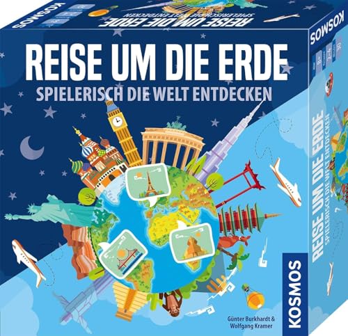 KOSMOS 692773 - Reise um die Erde, Spielerisch die Welt entdecken, Brettspiel, Geografie-Spiel für 2-4 Spieler ab 8 Jahre von Kosmos