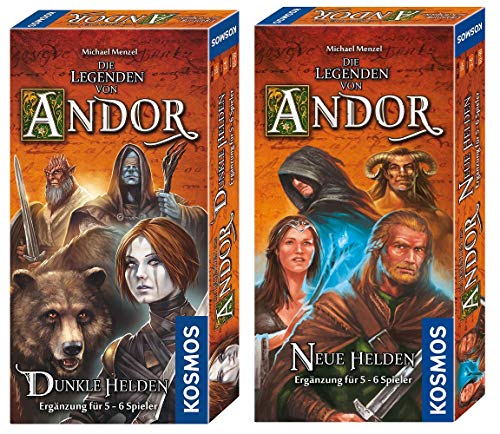 KOSMOS Die Legenden von Andor - Das Helden-Bundle: Dunkle Helden & Neue Helden, Strategiespiel, Ergänzung für 5-6 Personen, mehr Vielfalt auch für 2-4 Spieler, ab 10 Jahren, Andor Erweiterung von KOSMOS