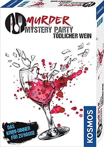 KOSMOS ‎695125 Murder Mystery Party - Tödlicher Wein, Das Krimi-Dinner für zu Hause, Komplett-Set für genau 6-8 Personen ab 16 Jahren, Partyspiel von Kosmos