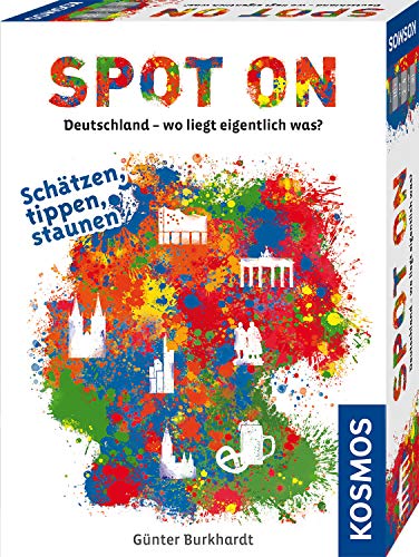 KOSMOS 695187 Spot On - Deutschland - wo liegt eigentlich was? Rasantes Geografie-Spiel um Deutschlands Städte, für Kinder ab 10 Jahre, Jugendliche und Erwachsene von Kosmos