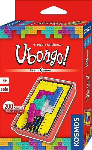 KOSMOS 695248 Ubongo! Brain Games, Knobel-Spaß für 1 Person, Gehirn-Jogging mit 200 Aufgaben, Verschiedene Levels, handliche Box für unterwegs, Brain Teaser ab 8 Jahre, Konzentrationsspiel von Kosmos