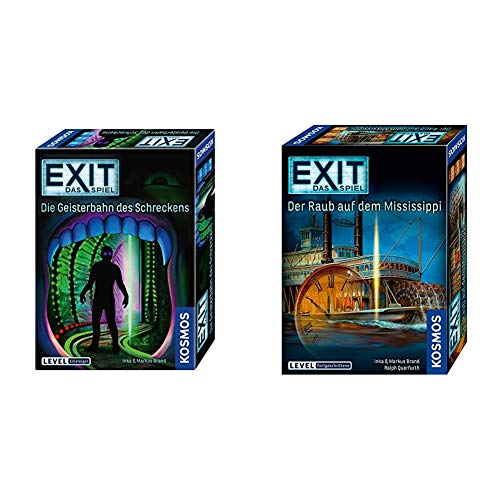 KOSMOS 697907 EXIT - Das Spiel - Die Geisterbahn des Schreckens, Level: Einsteiger, Escape Room Spiel & Das Spiel - Der Raub auf dem Mississippi, Level: Fortgeschrittene, Escape Room Spiel von Kosmos