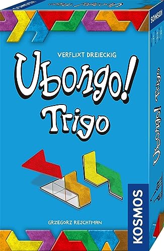 Kosmos 712693 Ubongo! Trigo, Das bekannte Legespiel in dreieckigen Teilen, Mitbringspiel für 1 bis 4 Personen, ab 7 Jahre, Familienspiel, Gesellschaftsspiel, Reisespiel, kleines Geschenk, Mitbringsel von Kosmos