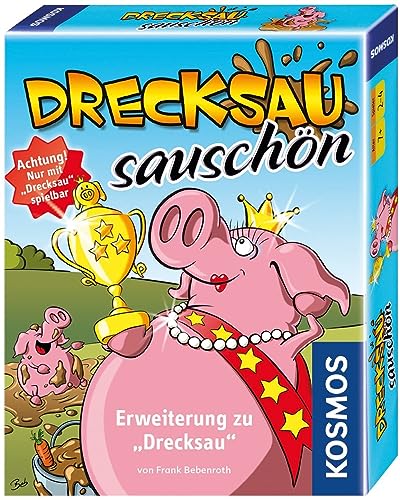 KOSMOS 740375 Drecksau Sauschön, Erweiterung des Bestsellers Drecksau, lustiges Kartenspiel, Partyspiel für 2-4 Spieler ab 7 Jahre, Kinder, Familie, Erwachsene von KOSMOS